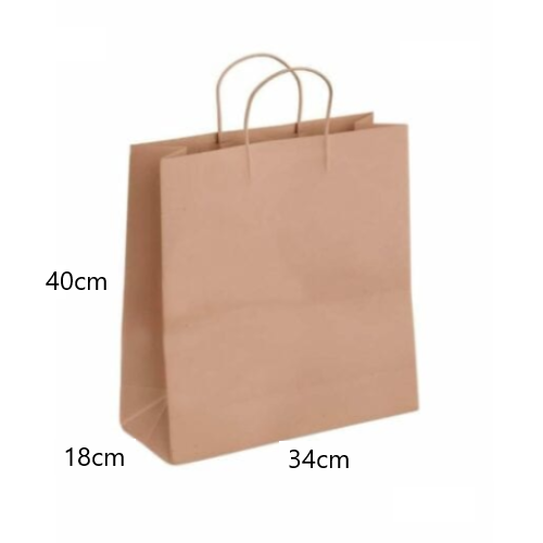 Bolsa De Papel Kraft Con Asa Twist #40